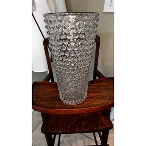 Hobnail vintage clear glass vase